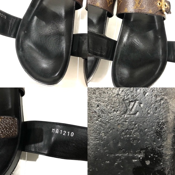 Authentic Louis Vuitton Monogram Bom Dia Sandal Slide On Mules Size 37 - Picture 16 of 17